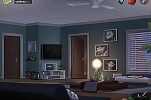 Porn game with a tasty white breast and a sexy milf in summertime