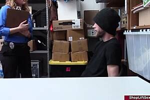 Beautiful police woman overpowers a robber