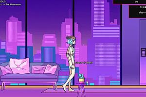 Make a choice in an interactive visual novel game with touch of erotic animation
