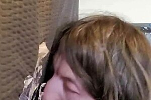 Cum on mouth and face at the end of the porno gloryhole scene