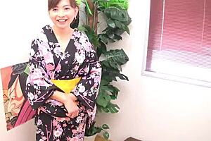 A beautiful delicate Japanese woman with silky hair in first scene of the movie
