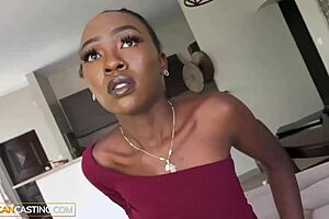 African American college girl enjoys a very animated cowgirl fuck