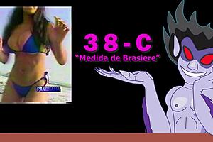 Andreja’s large bust line leads the action in a hot strip tease in the chat room erotique