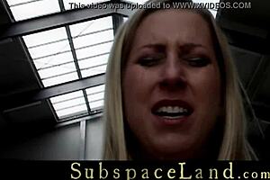 Forced to buck and wave on the penis and brutal forced bondage in BDSM stable arrest
