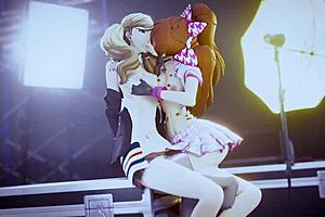 Love bites in anime-styled pornographic lesbian relationships