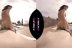 In VR, young Latina teen explores new sexual experiences at neighbor's wild pool party
