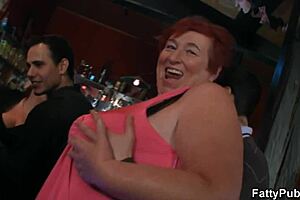 BBW party girls flaunt their come hither in the bar
