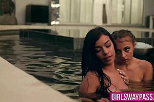 Sapphic love: Gia Derza and Savannah Sixx: sex scenes including sensual 69 and scissoring