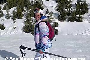 Lesbian Ava Moore is ready for an outdoor adventure on her skates which is hot enough to use the ass