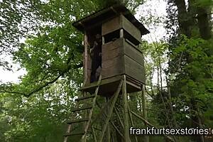 Four copulating and naked man fucked a sweet, sensual lad in the woods for the wild gay group sex