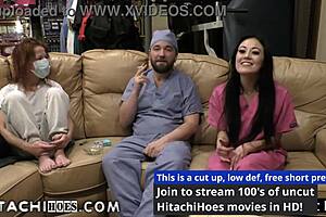 An ordinary medical checkup with Hitachi wand gives Blaire Celeste intense pleasure