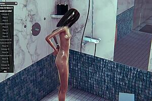 Hs2’s 3d shower sex With skinny Babe