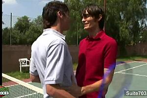 Outdoor blowjob and fucking find gay athletes