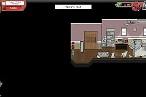 Steam Halloween themed hentai game with deepthroat and cum overflow