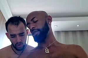 The gay couple we met on the ballfield brought us back home and were greeted with a lot of cock for a nice fuck