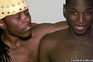 Sexually attractive African men participate in gay sexual behavior in an XXX video