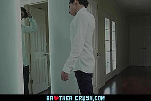 In taboo family sex scene, young gay guy eats stepbrother's ass