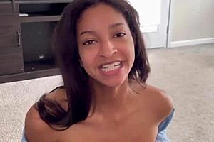 On her knees she pleases your porno for black beauty