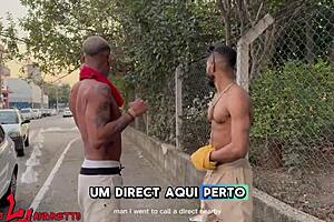 Two muscular black males make love with a Caucasian’s bum for the first time