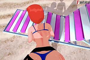 Gwen Tennyson's animated beach adventure in Bikini Beach: Ben 10 Edition