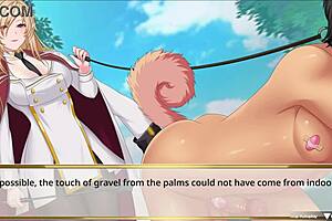 Hentai with crazy grind and explicit game based pet anime girl learn obedience