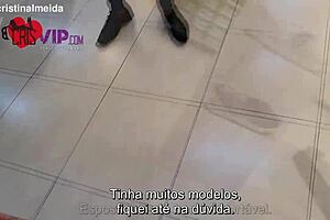 The slutty wife, Christina Almeida gets caught into pantyhose being fucked by a stranger