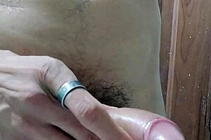 Twink cums tall and skinny in unexpected place