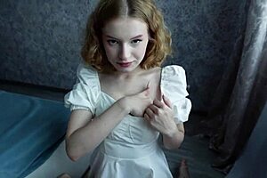 Her horny brother's friend takes a massive dick in her drool blonde mouth
