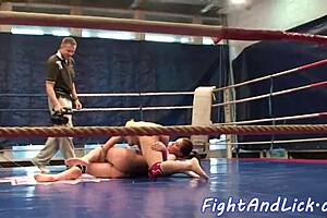 Wrestler Babes Lesbian Session – Curvy Lesbian Wrestler Gets Frowned at Fondled in Erotic Bout