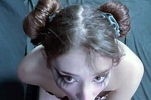 Your beautiful German girlfriend giving deep throat oral and gets covered with cream pie 