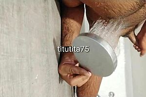 Amateurs gay sex on cam get caught producing a homemade porn video in a Nepali shower