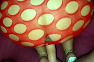 His arousal from high heels and bodysuit was over whelming that he ejaculated