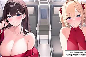 Enjoy our aircus flight hosted by beautiful European stewardess ladies in this Azafata handjob video