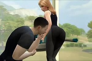 Blonde beauty sample raunchy scene with her gym trainer