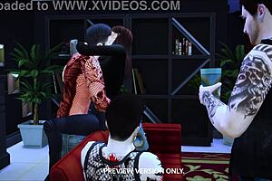 Cartoon gangbang with 3D effect with Bazory inscription
