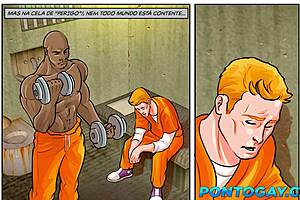 Officer cheats on his wife with inmate, then brings in another dude for a gay male threeway