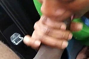 Public sluts’ sloppy black amateur taking a blowjob