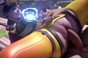 Deepthroat action overwatch babes cum swallow finale