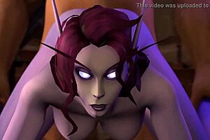 Awfully elf female being fucked dog style in World of Warcraft