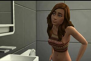 Stepbro and Sis-like stepsister in shower, leading action to intense 3D sex