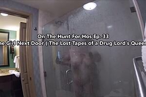 Bath tub there is a slender Caucasian female orally pleasuring my large ebony shaft
