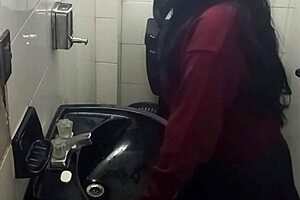 Student caught feasting on his dick in institute bathroom