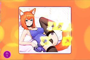 A moaning masterpiece that big tits and toys caress Foxy catgirl waifu