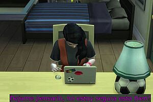 Old, young, Sims 4 threesome with big tits and prostitute Karen