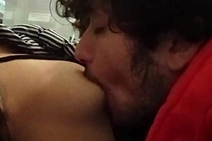 Argentine amateur feels her little boobs touched indoors