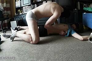 A slender young gay boy is alone at home when a masked stranger breaks in and takes control of body, mind and cock, binding him until he cums