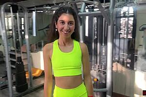 At gym Katty introduced by fitness trainer who introduces novelties to Katty and engages in sexual encounter with her