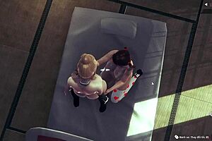 In 3D animation, two girls have sex