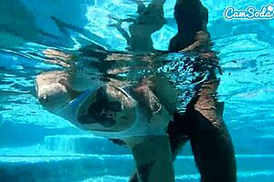 Underwater cam show amateur teen gets pounded by huge black cock