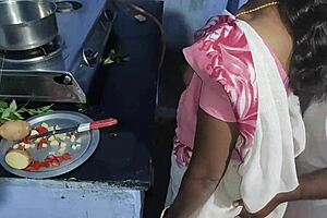A hot & steamy homemade video of an Indian couple getting naughty in the kitchen